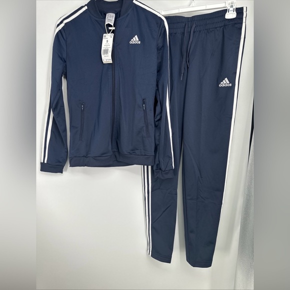 Adidas Women Essentials 3-Stripes Training Track Suit Legend Ink/white Small - Picture 3 of 4